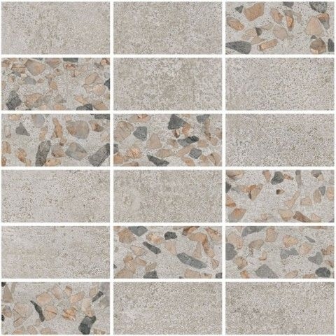 Beton-Terrazzo Мозаика Микс Темный Лаппато Ректификат 5х10 31,5х28